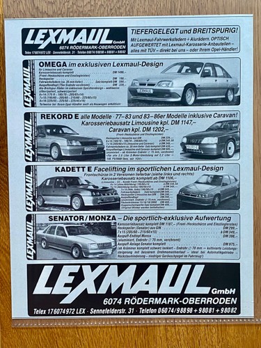 Lexmaul opel omega - omega, senator